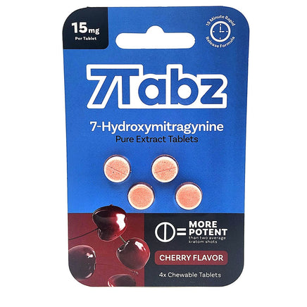 7Tabz 7 - Hydroxymitragynine Cherry Flavor 4 Count 15mg Chewable Tablets - Kratom Hood
