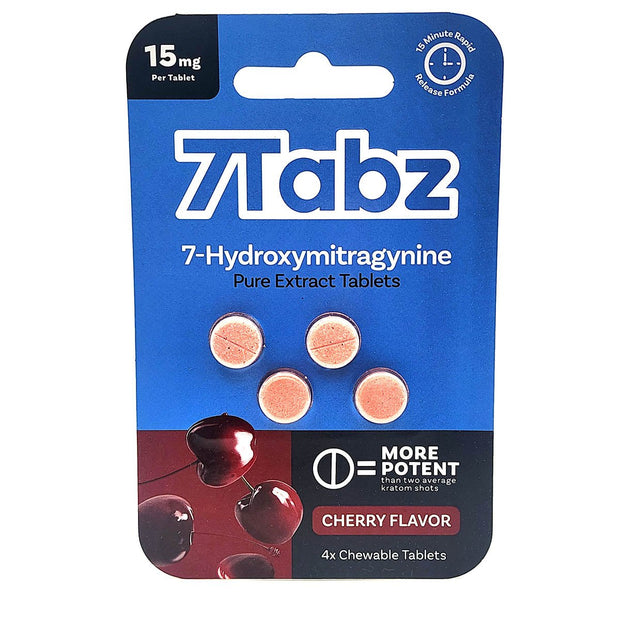 7Tabz 7 - Hydroxymitragynine Cherry Flavor 4 Count 15mg Chewable Tablets - Kratom Hood