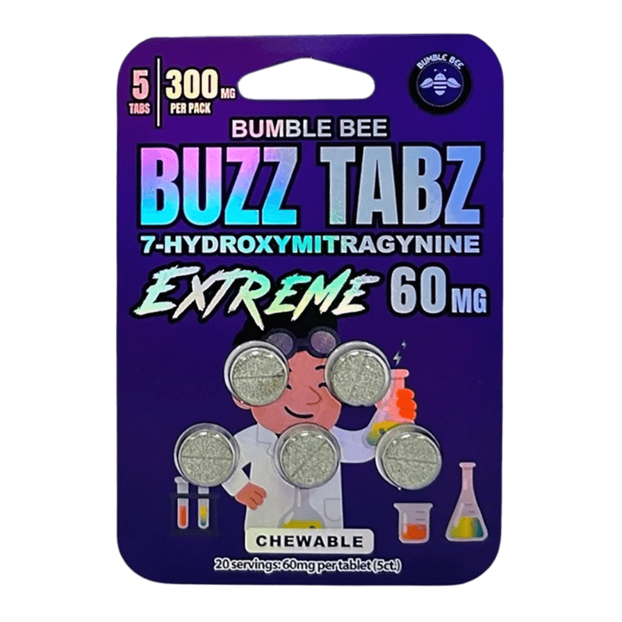 Bumble Bee Buzz Tabz Extreme 60mg - Wholesale Box - Kratom Hood