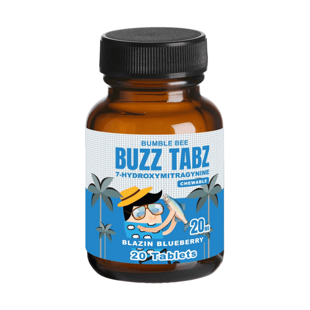 Bumblebee Buzz Tabz 7 - OH 20mg 20 Count - Blazin Blueberry - Kratom Hood