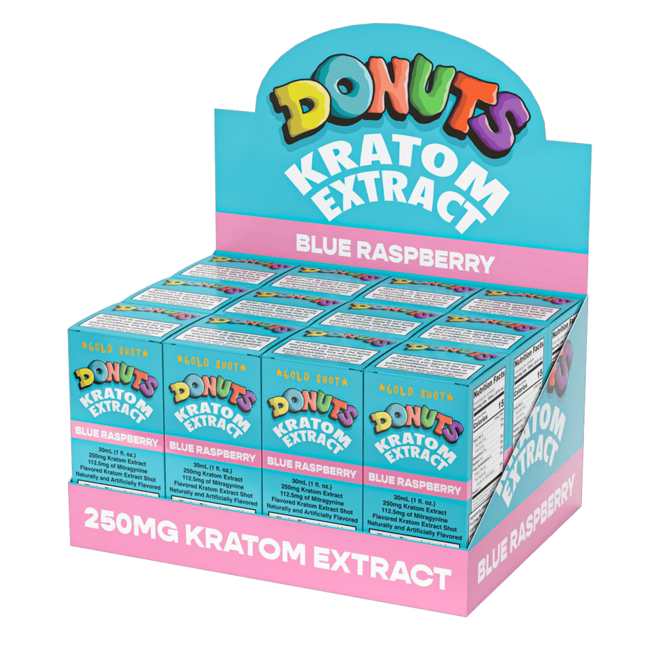 Donuts Kratom Extract 250mg Blue Raspberry Shot - Kratom Hood