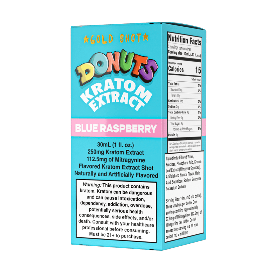 Donuts Kratom Extract 250mg Blue Raspberry Shot - Kratom Hood