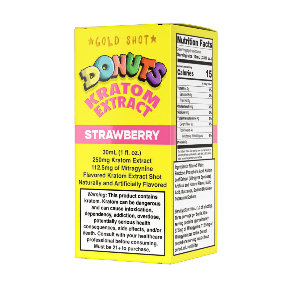 Donuts Kratom Extract 250mg Strawberry Shot - Kratom Hood
