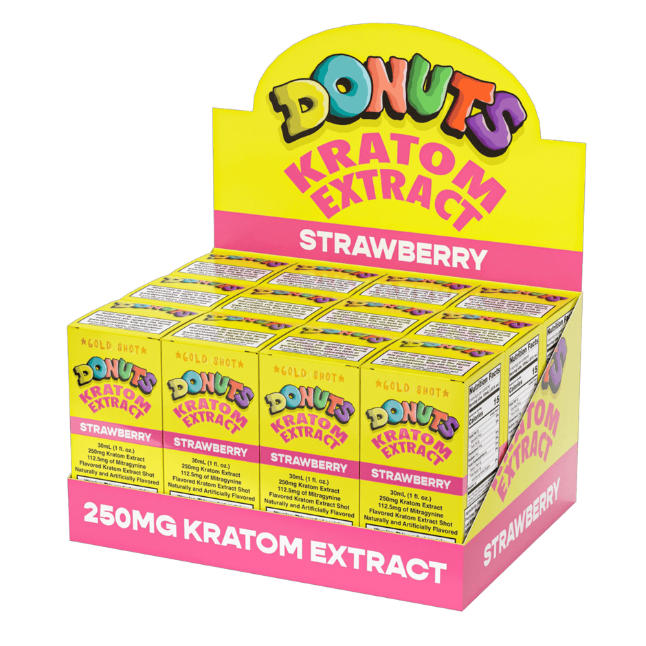 Donuts Kratom Extract 250mg Strawberry Shot - Kratom Hood
