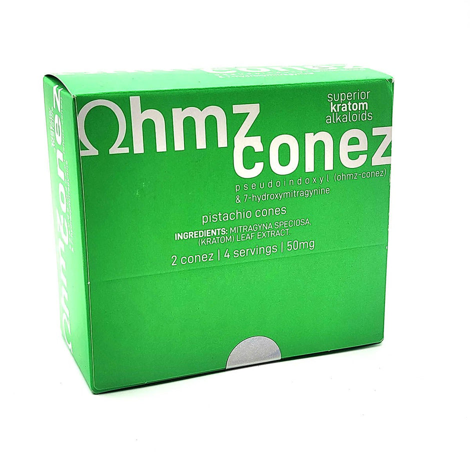Eat Ohmz Conez Pistachio Pseudoindoxyl 7 - Hydroxymitragynine 50mg 2 Cones - Kratom Hood