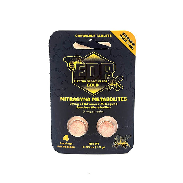 EDP Gold Mitragyna Metabolites Chewable Tablets 30mg 2 Count - Kratom Hood