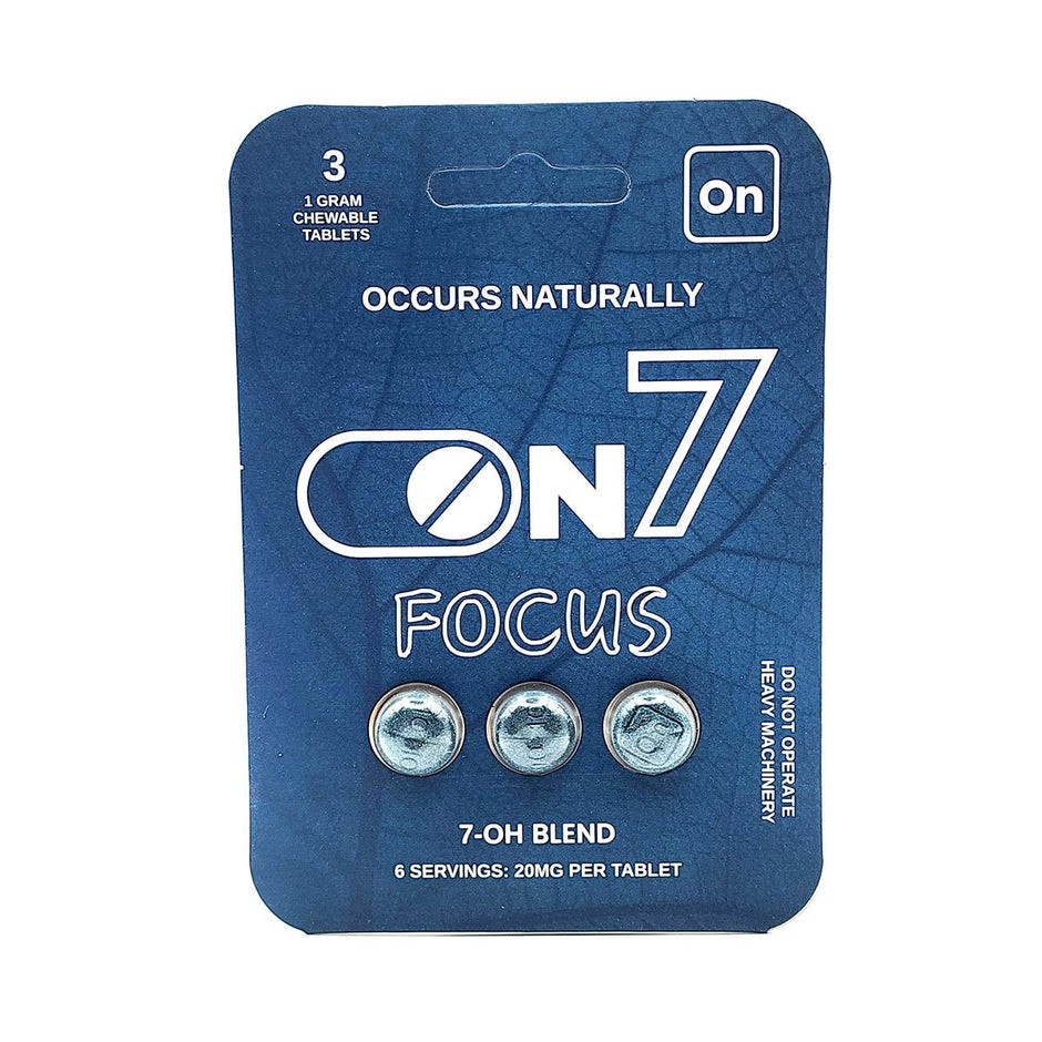 On7 Focus 7 - OH Blend Chewable Tablets 3 Count 20mg - Kratom Hood
