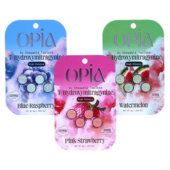 Opia High Potency 7 - Hydroxymitragynine Chewable Tablets 30MG (4 - Count) - Kratom Hood