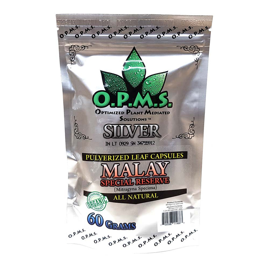 OPMS Silver Malay Special Reserve Kratom Capsules - Kratom Hood
