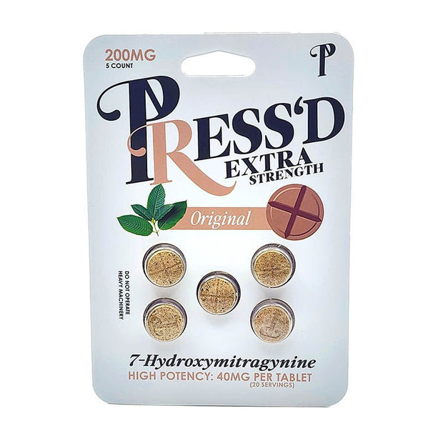 Pressd Extra Strength 200mg Pack 40mg Tablets 5pk Original - Kratom Hood