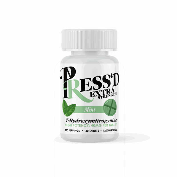 Press'd Extra Strength 7 - Hydroxymitragynine Tablets 40MG (30 - Count Bottle) - Kratom Hood