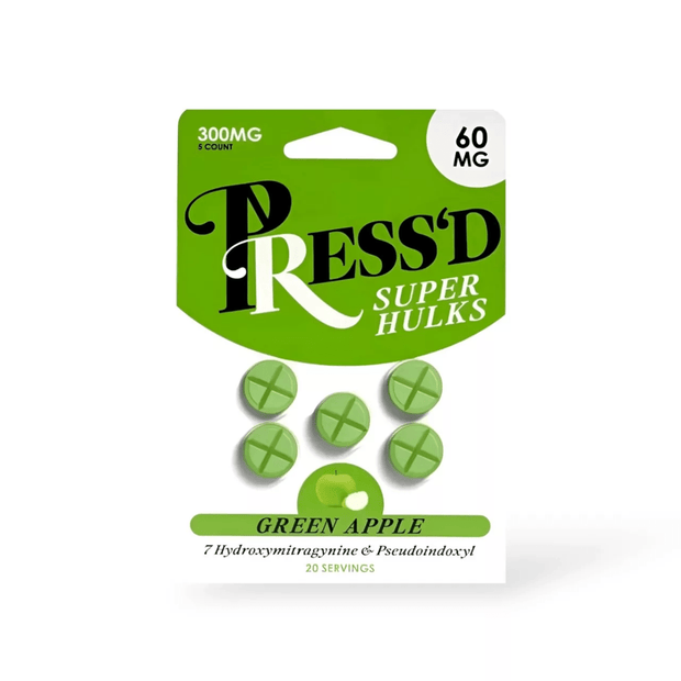 Press'd Super Hulks Dual - Alkaloid Chewable Tablets 60MG (5 - Count) - Kratom Hood