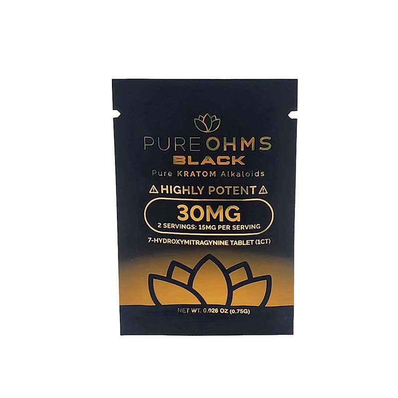Pure Ohmz Black 30mg Tablet 7oh 1 Count - Kratom Hood