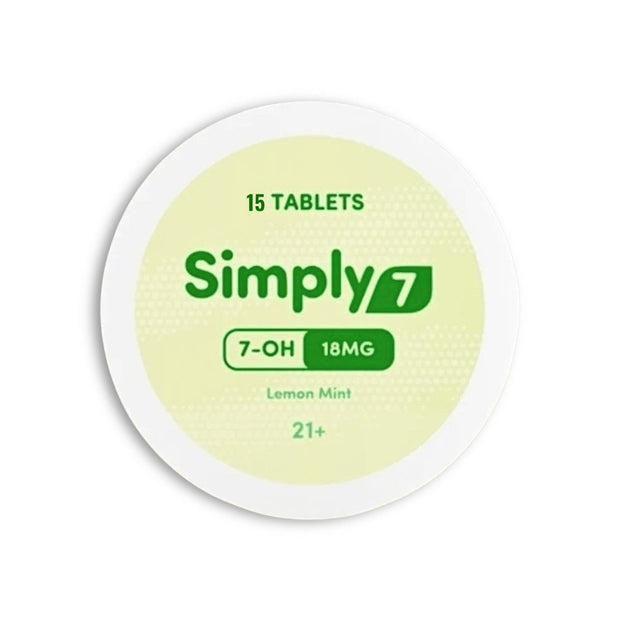 Simply 7 18mg 7 - Hydroxymitragynine Tablets Lemon Mint - 15 Count - Kratom Hood