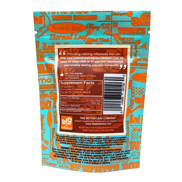 The Betterleaf Malaysian Red Vein Kratom Capsules - Kratom Hood