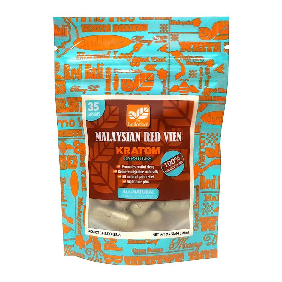 The Betterleaf Malaysian Red Vein Kratom Capsules - Kratom Hood