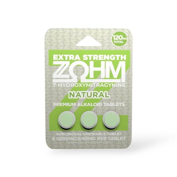 ZOHM Extra Strength 7 - Hydroxymitragynine Chewable Tablets 40MG (3 - Count) - Kratom Hood